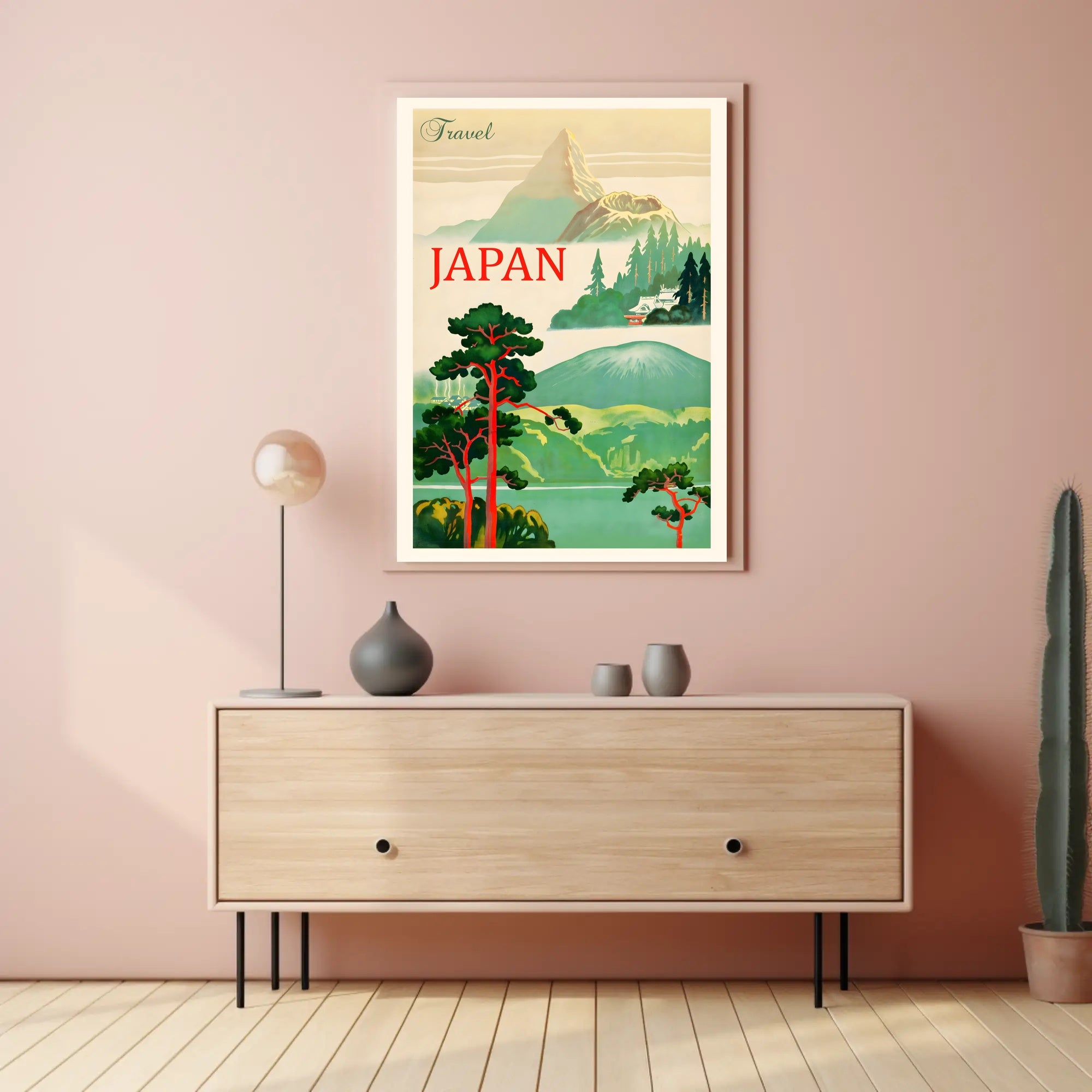 Vintage Japan Mount Fuji Travel Poster