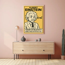 Albert Einstein Theory Relativity Cosmic Vision Timeless Educational Print Vintage Poster