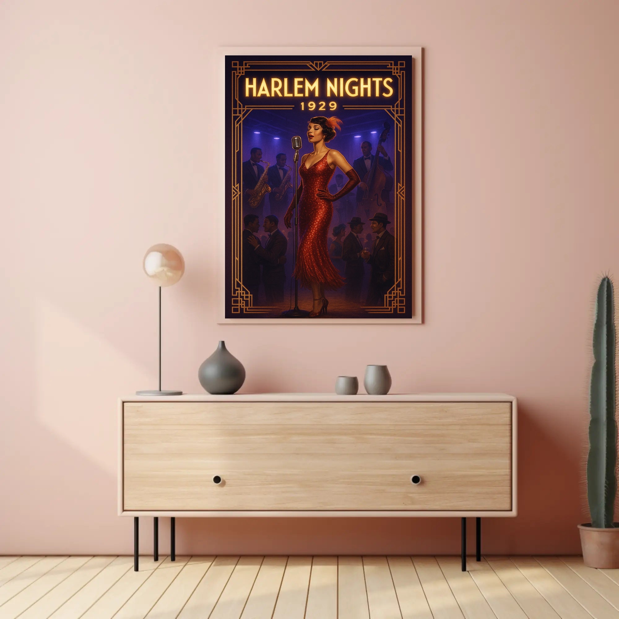 Harlem Nights Jazz Club Scene Music or Concert Poster