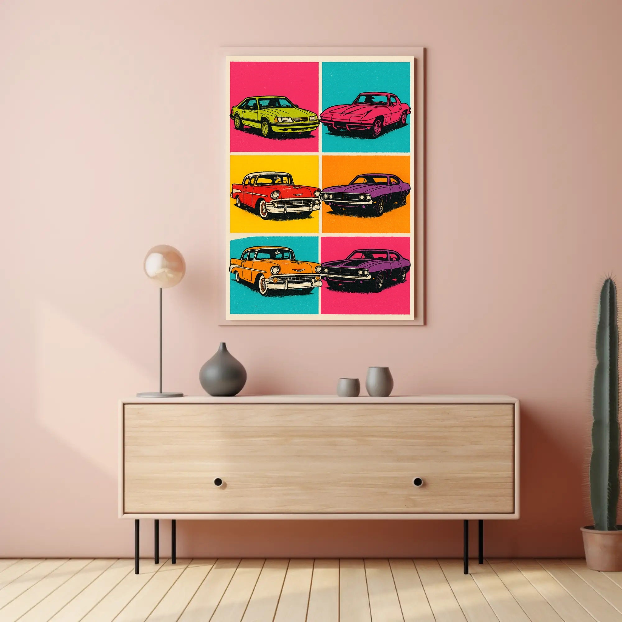 Pop Art Cars Poster PosterGoat