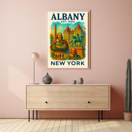 Albany History And Architecture Poster Vintage Wall Art