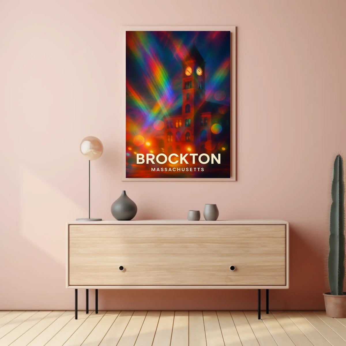 Brockton Massachusetts Vibrant Pop Art Decor Lovers Poster