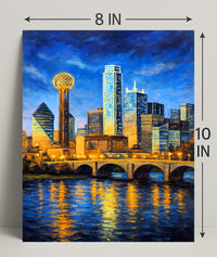 Illuminated Cityscape at Dusk Poster PosterGoat