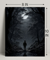 Moonlit Journey Through The Forest Poster