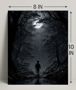 Moonlit Journey Through The Forest Poster