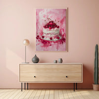 Cherry Celebration: Artistic Dessert Delight Poster PosterGoat