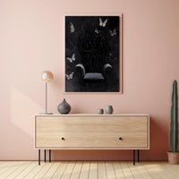 Dark Throne with Butterflies: Fantasy or Mythology Poster PosterGoat