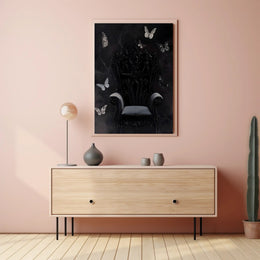 Dark Throne with Butterflies: Fantasy or Mythology Poster PosterGoat