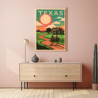 Texas Sunset Ride Poster