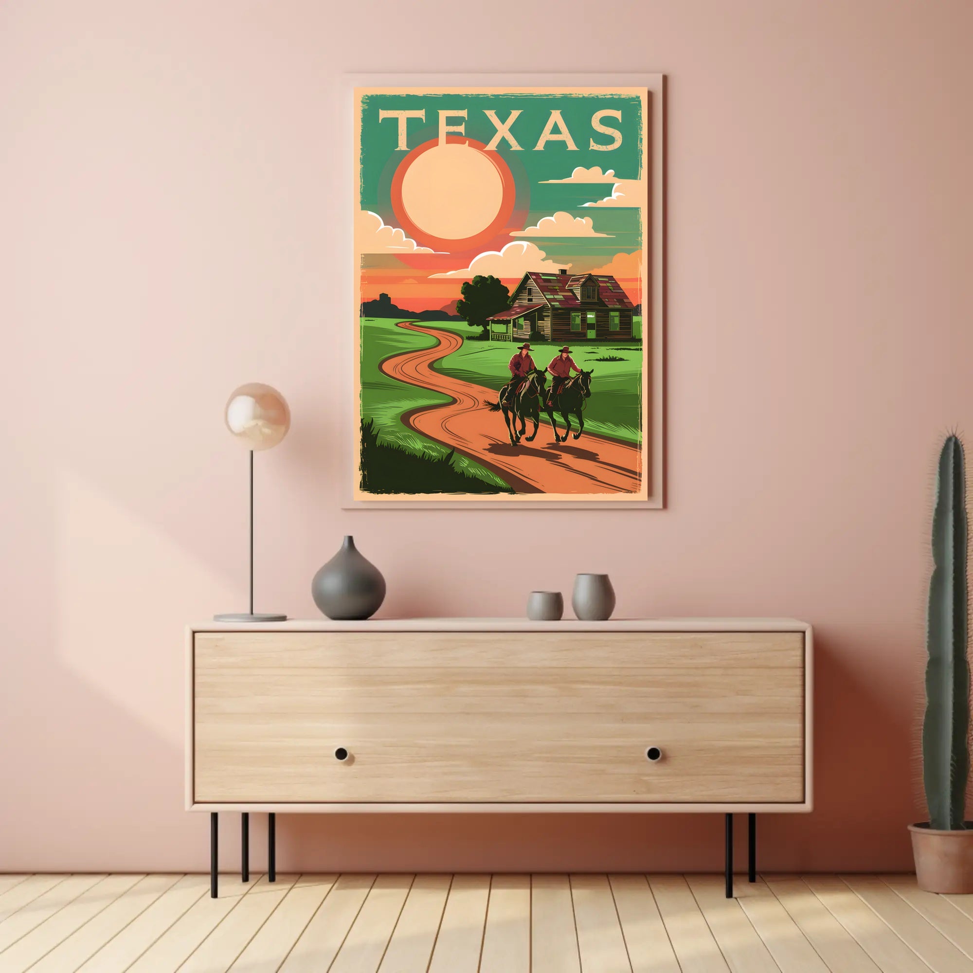 Texas Sunset Ride Poster
