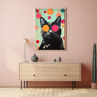 Psychedelic Cat Poster Abstract Wall Art Print
