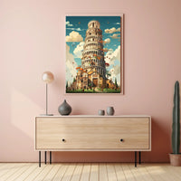 The Whimsical Tower Of Pisa Poster PosterGoat