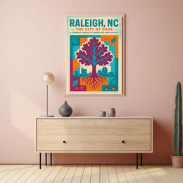 Raleigh, NC The City of Oaks Poster