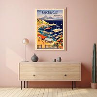 Visit Greece: Discover Athens Majestic Harbor Travel Poster