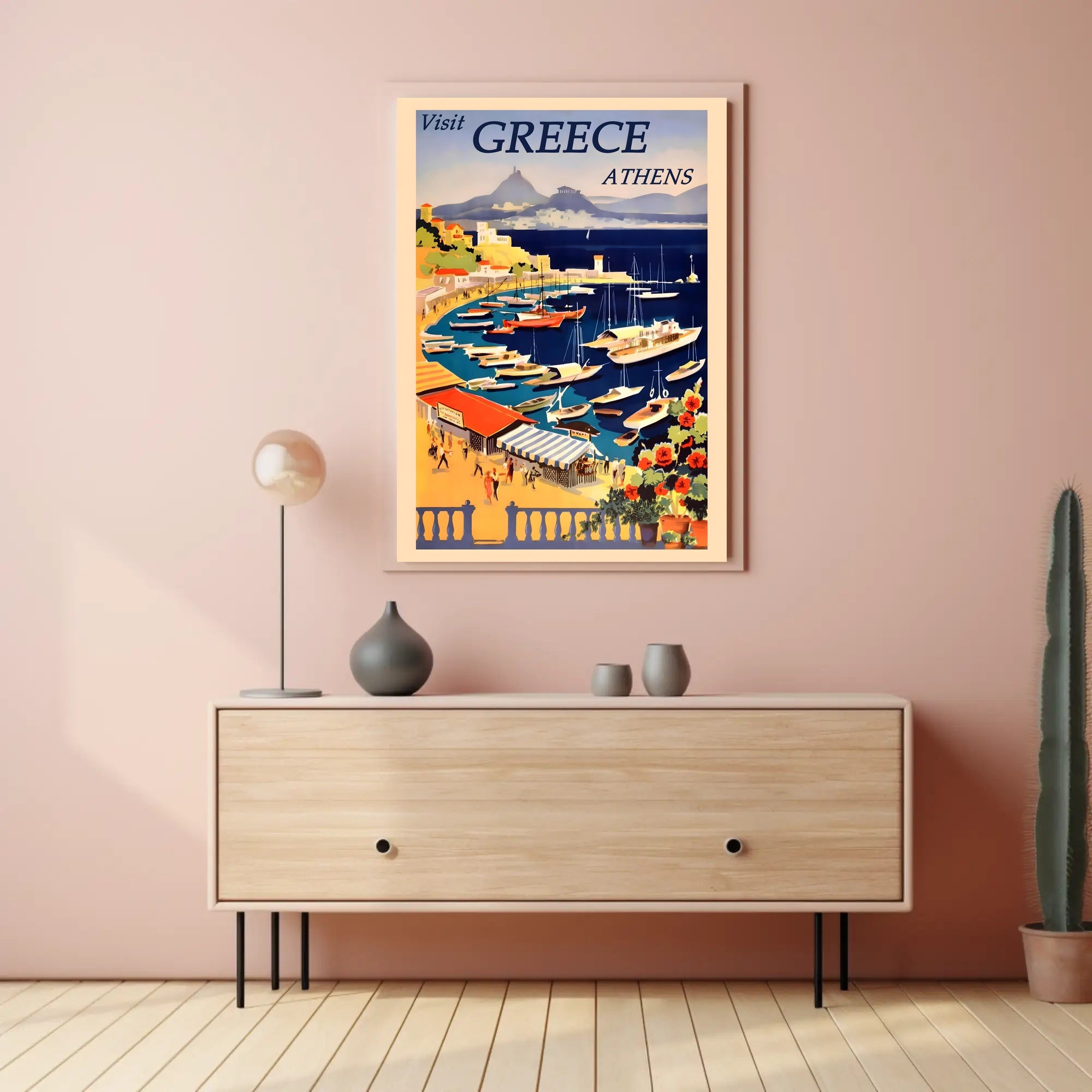 Visit Greece: Discover Athens Majestic Harbor Travel Poster