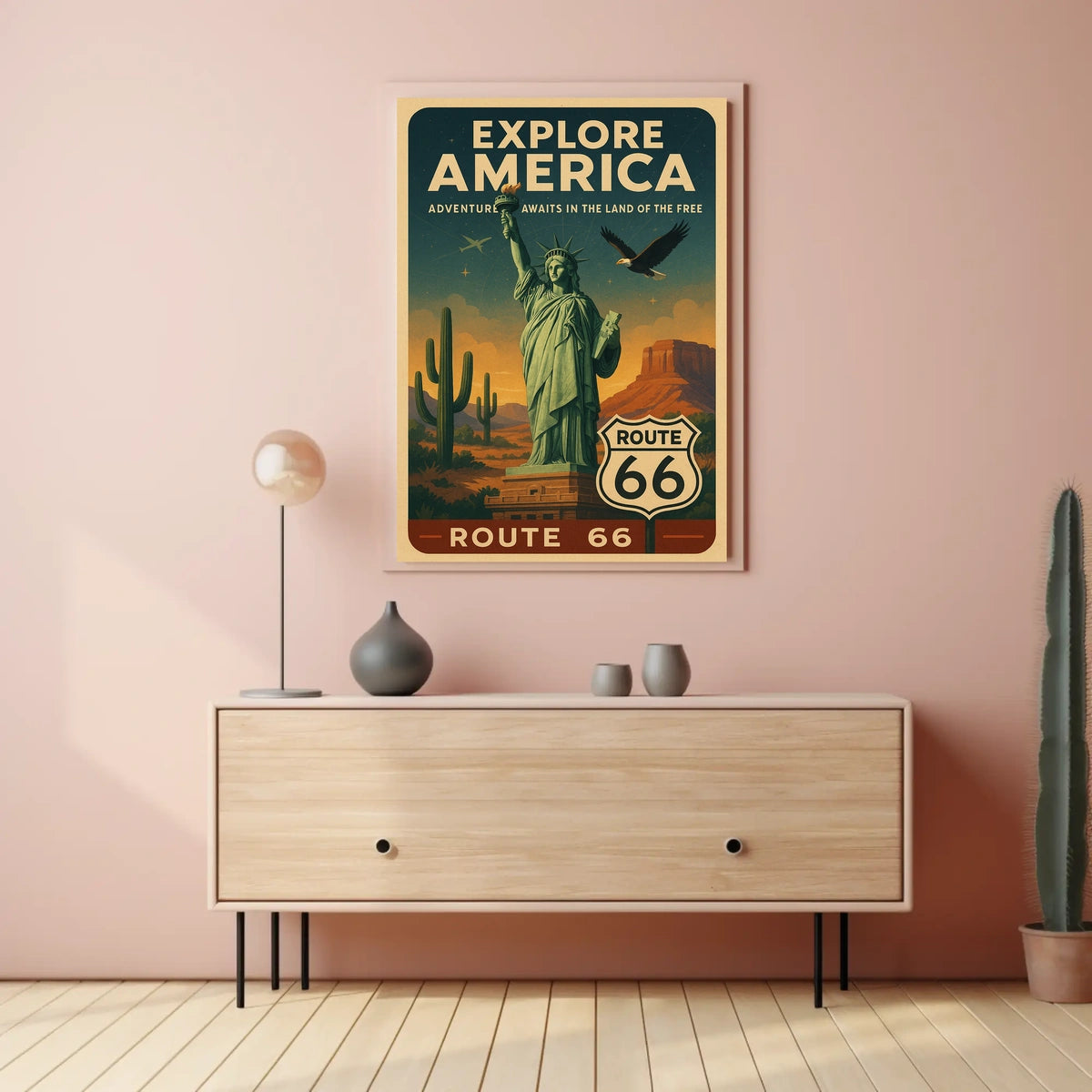 Explore America Route 66 Poster