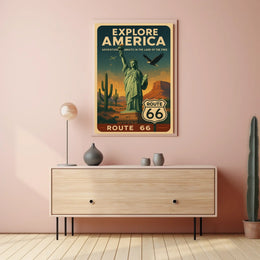 Explore America Route 66 Poster
