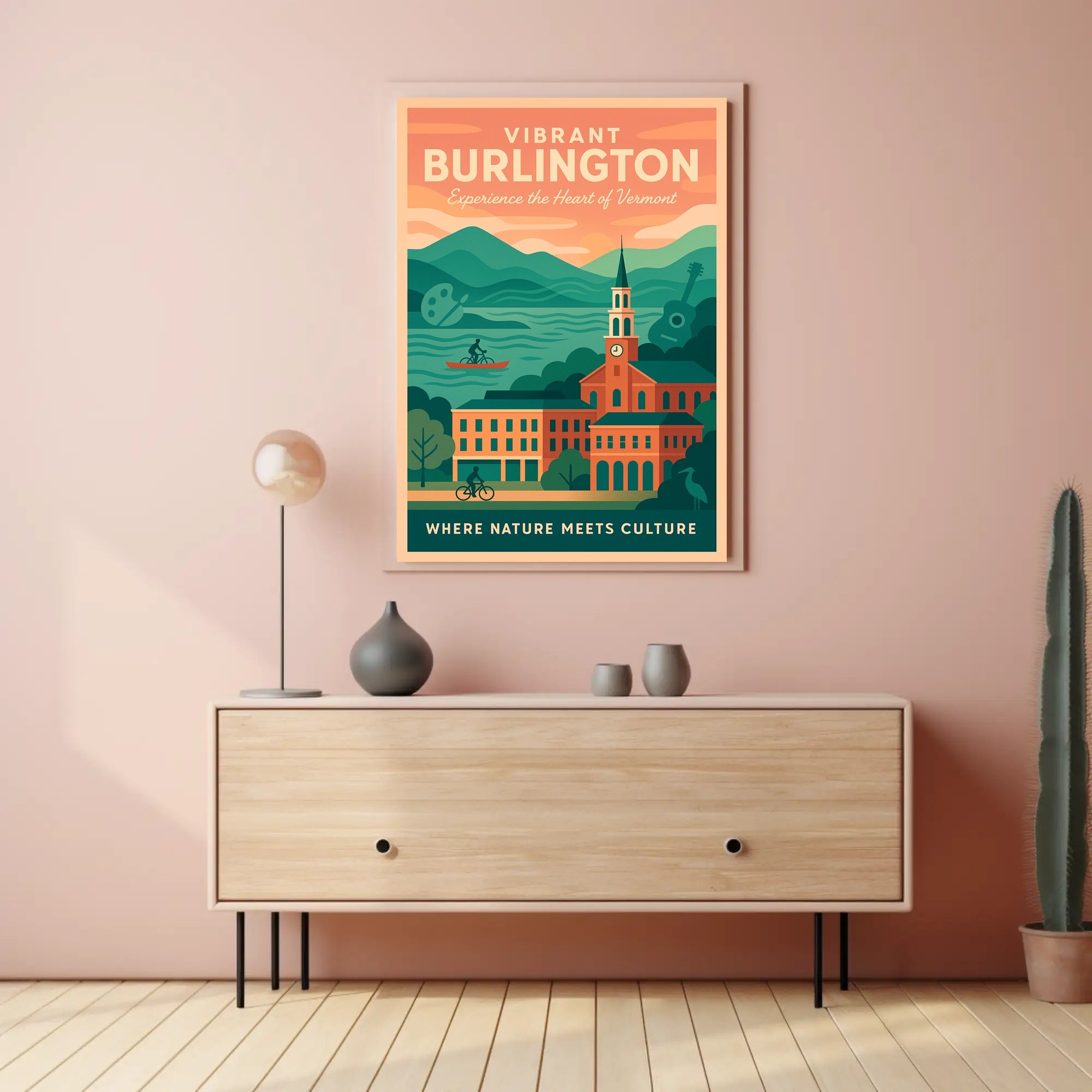 Burlington Vermont Culture and Nature Travel Poster PosterGoat