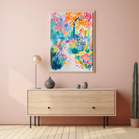 Vibrant Garden Scene Artistic Poster