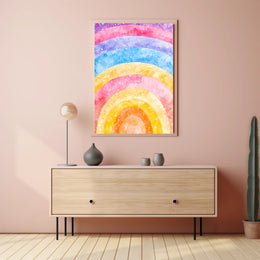 Rainbow Watercolor Poster Vibrant Nursery Wall Art