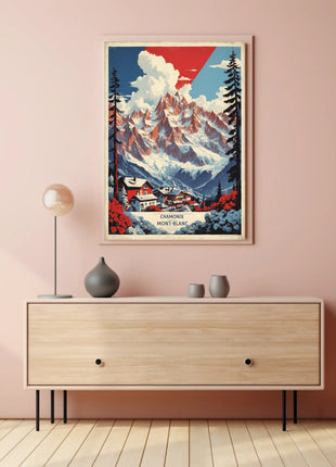 Chamonix-Mont-Blanc Scenic Travel Poster