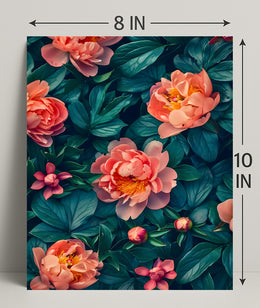 Elegant Peony Garden Floral Art Poster