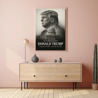 Trump Guardian Democracy Grayscale Portrait Capitol Dome American Flag Classical Art Poster