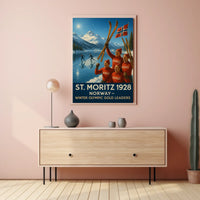 St. Moritz 1928 Norway Winter Olympic Poster