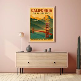California Golden State Vintage Travel Poster