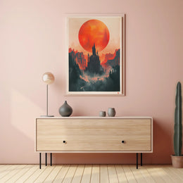 Castle Under the Red Sun Poster PosterGoat