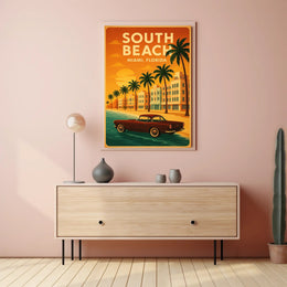 South Beach Miami Art Deco Travel Poster