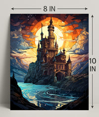 Enchanted Castle At Sunset Poster