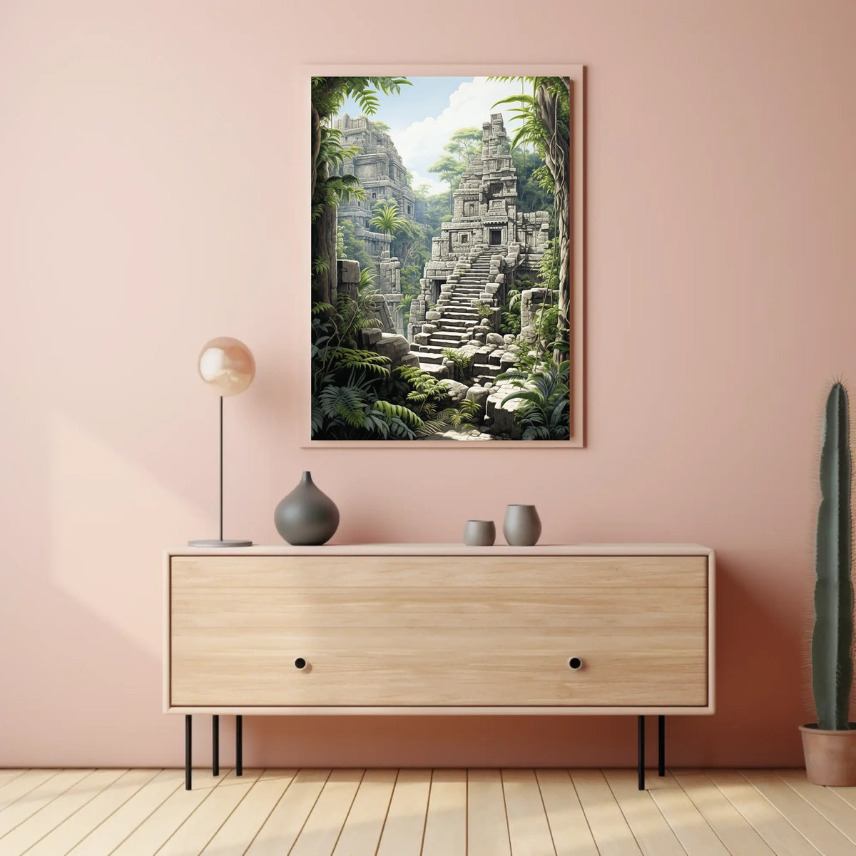 Ancient Stone Temple in Jungle Cultural or Heritage Poster
