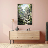 Ancient Stone Temple in Jungle Cultural or Heritage Poster