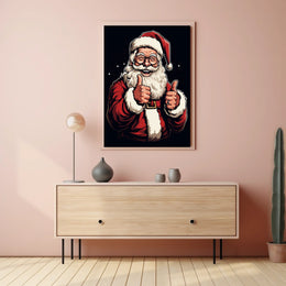 Santa Claus Thumbs-Up Christmas Pop Culture Poster