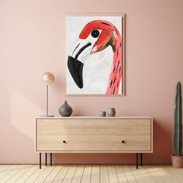 Flamingo Poster Vibrant Portrait Modern Tropical Wall Art