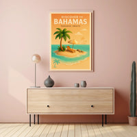 Bahamas Tropical Paradise Vintage Travel Poster