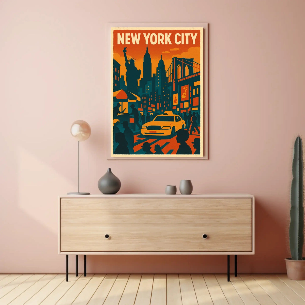 Vibrant New York City Poster for Urban Home Decor Art