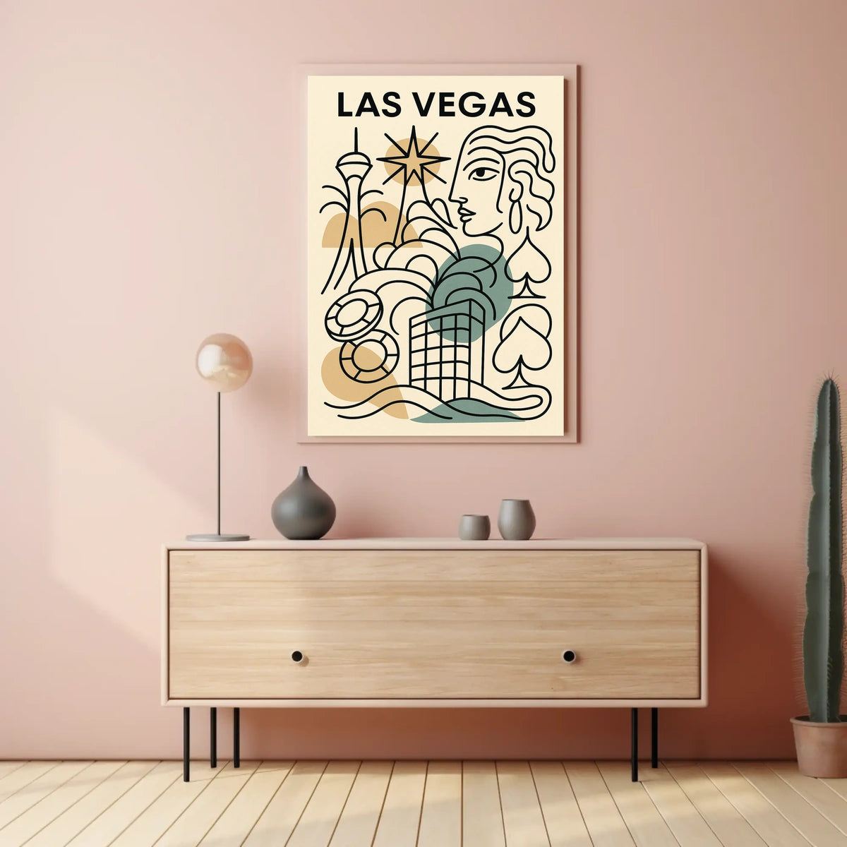 Las Vegas Art Deco Poster Vintage Wall Art Print for Decor