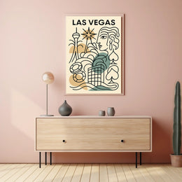 Las Vegas Art Deco Poster Vintage Wall Art Print for Decor