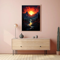 Radiant Mountain Sunset Poster