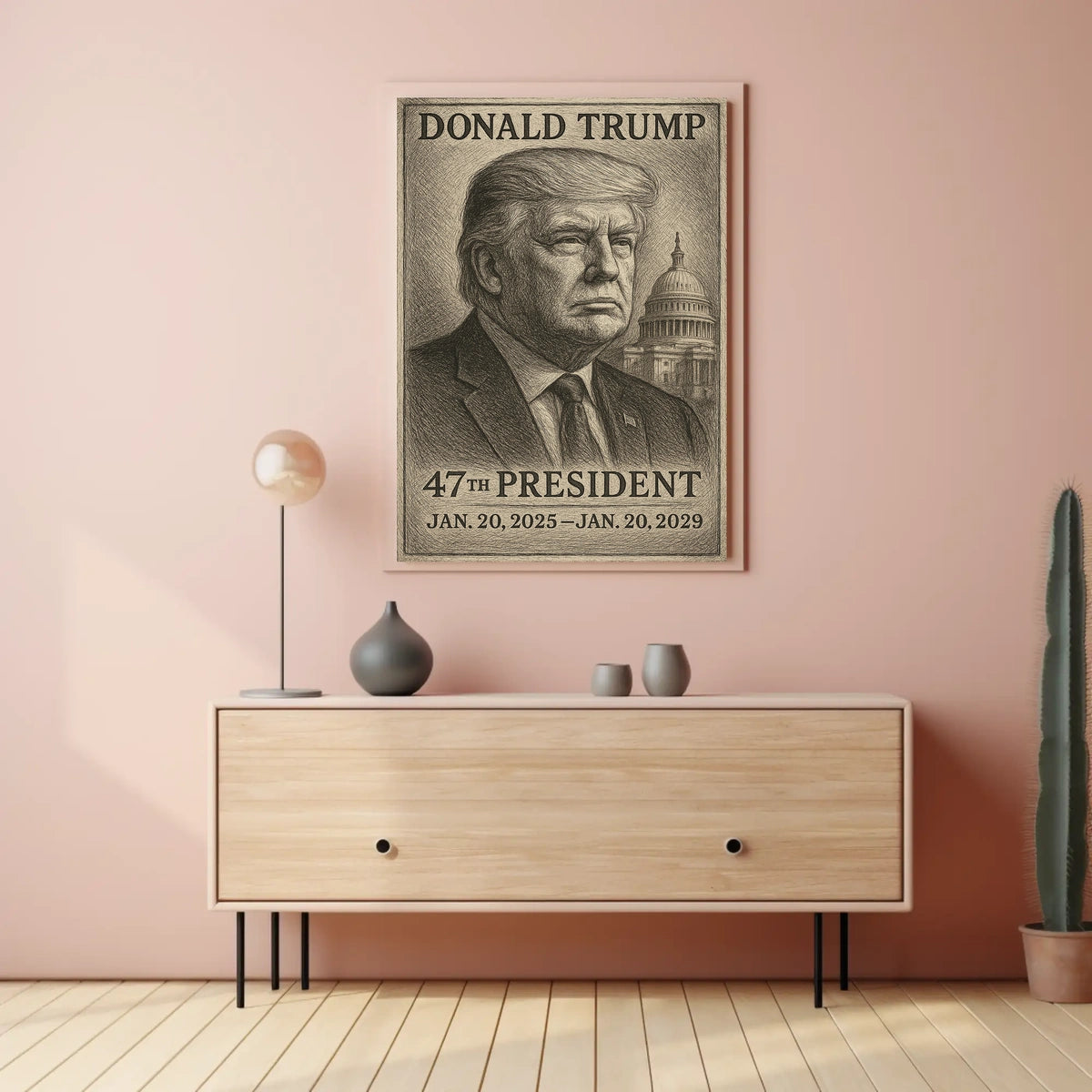 Donald Trump Reflective Leader at the Capitol Poster