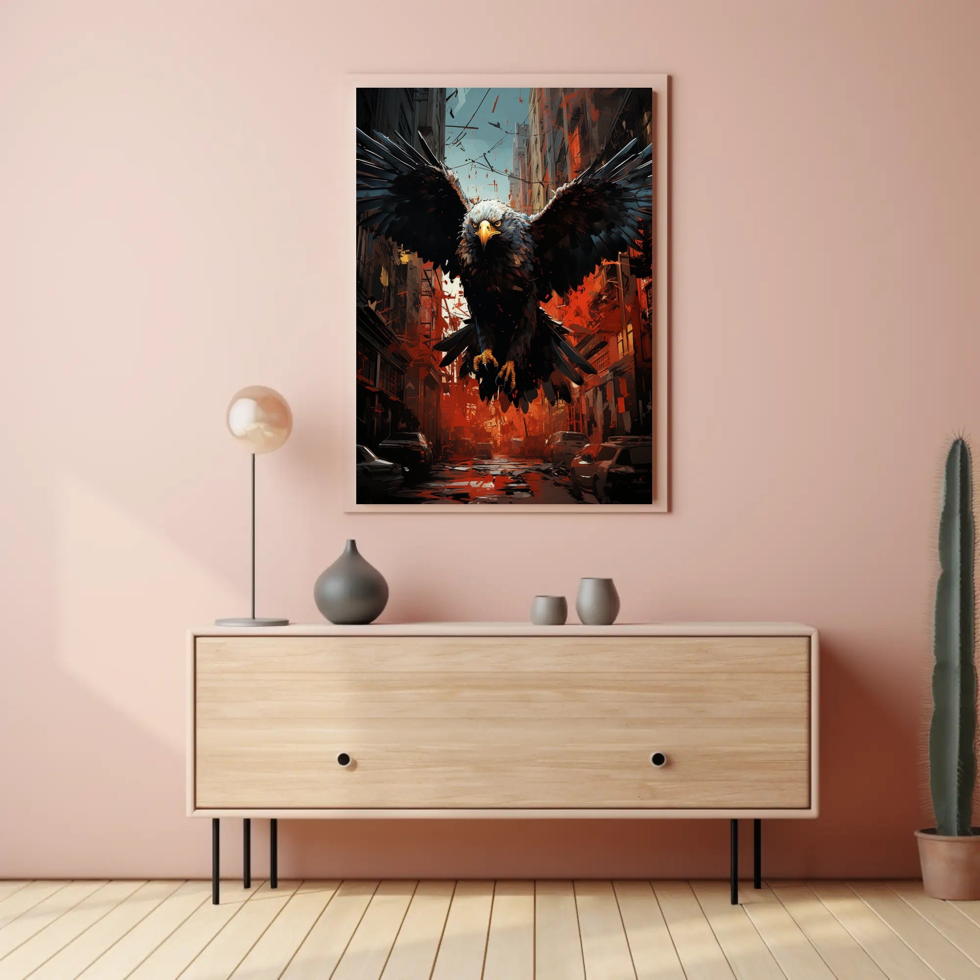 The Majestic Eagle In Urban Chaos Poster PosterGoat