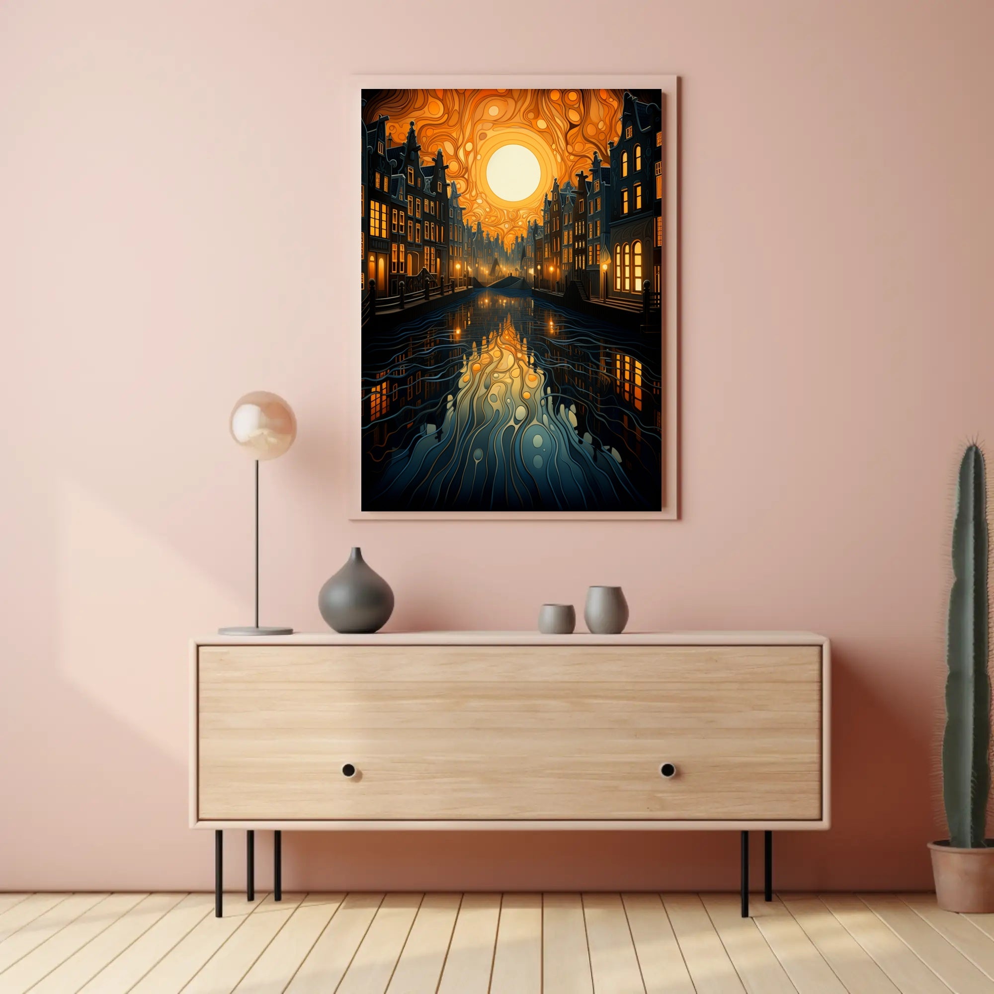 Dreamy Canal At Sunset Poster