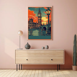 Sunset Over London Poster