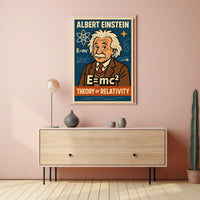 Albert Einstein Relativity Cosmic Modern Poster