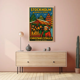 Stockholm Christmas Stalls Poster