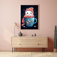 Festive Snowy Cheer in a Mug Art Poster