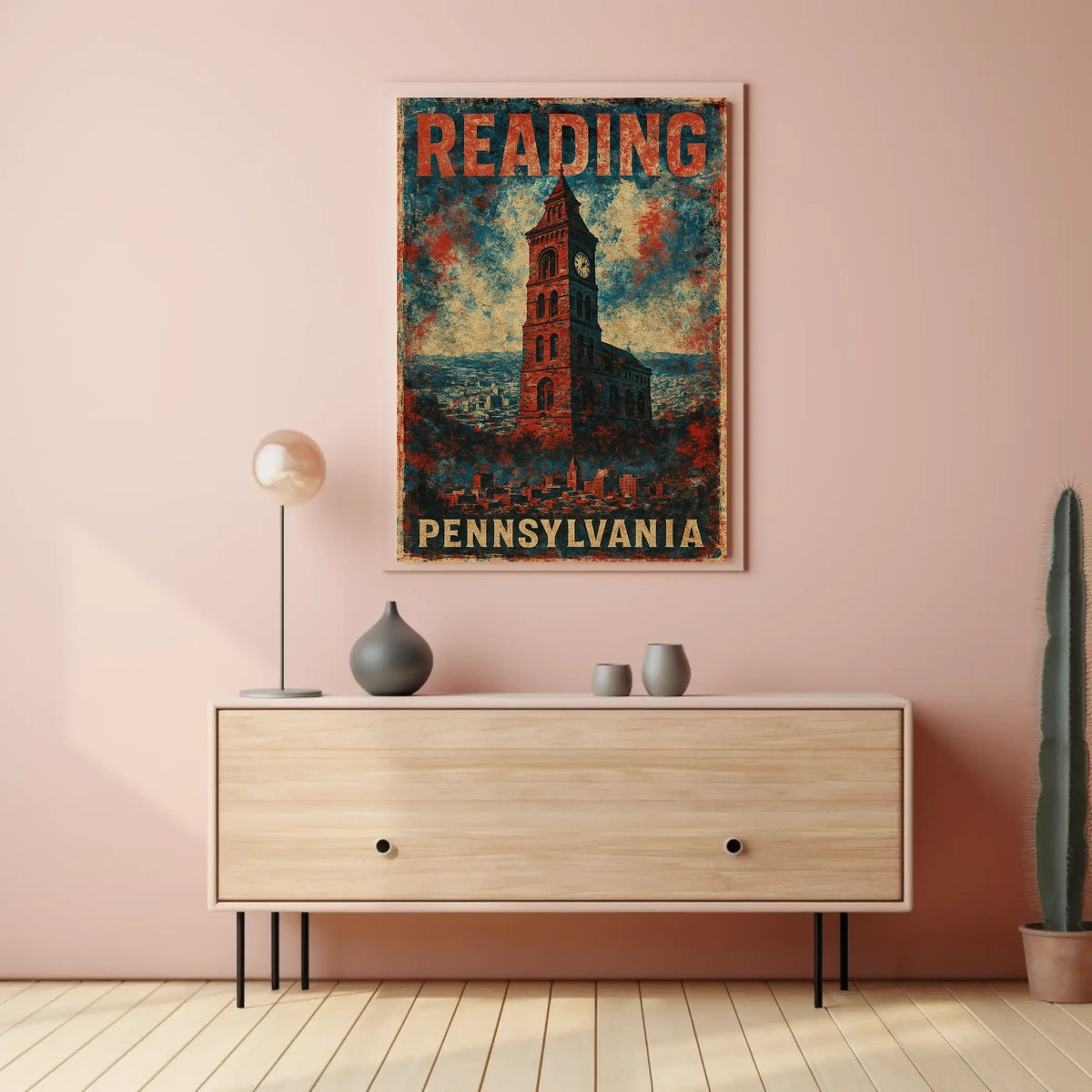 Reading Pennsylvania Cityscape Visual Journey Photography Realism Heritage Urban Life Poster