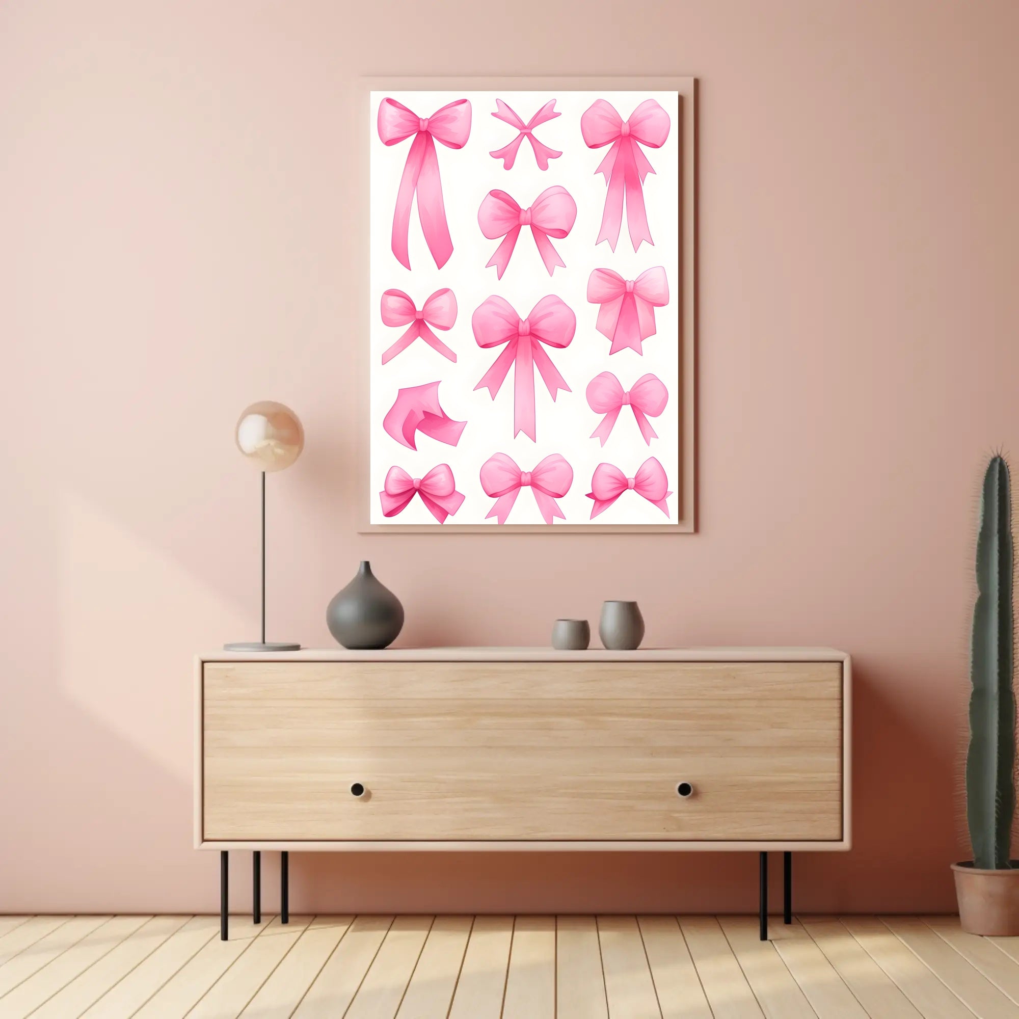 Pink Bow Collection Poster Wall Art Print